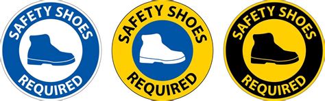 Label Floor Sign, Safety Shoes Required 18840643 Vector Art at Vecteezy