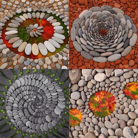 Garden art with stones … | Garden rock art, Garden art, Mosaic garden