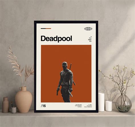 Deadpool Poster, Deadpool Movie Poster, Retro Movie Print, Modern ...