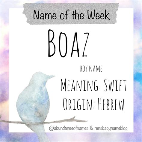 Ren's Baby Name Blog: Name of the Week: Boaz