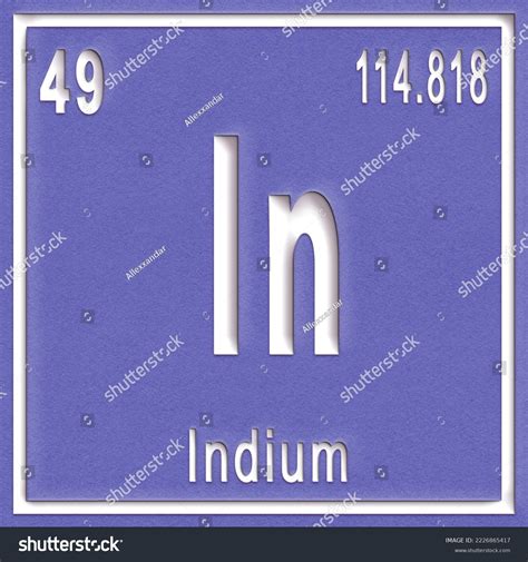 Indium Chemical Element Sign Atomic Number Stock Illustration 2226865417 | Shutterstock