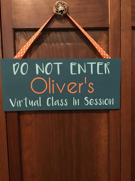 Personalized Virtual Class In Session Do Not Enter painted | Etsy | Bedroom door signs ...