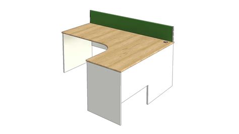 3D L Shaped Office Desk Model - TurboSquid 2039553