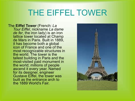 THE EIFFEL TOWER