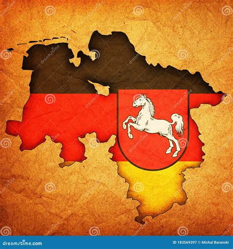 Lower saxony map stock illustration. Illustration of saxony - 183569397