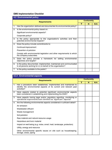 ISO 14001 Audit Checklist -012320 01 | Audit | Internal Audit