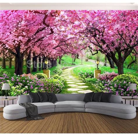 Custom3d Photo Mural Waterproof Self-adhesive Wallpaper 3D Cherry ...