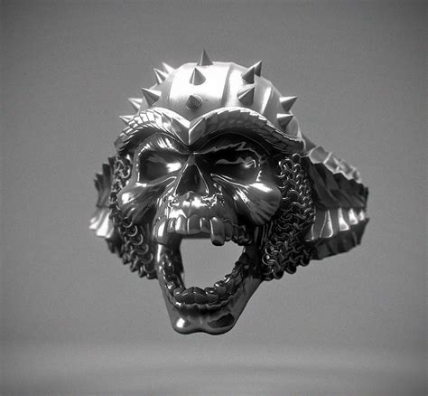 Ring viking skull 3D model 3D printable | CGTrader