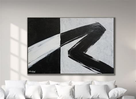 Black And White Abstract Painting Minimal