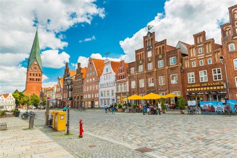 Luneburg, Germany: View of the Central Street with Old Brick Houses Editorial Stock Image ...