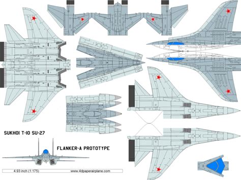 4D model template of Sukhoi SU-27 Flanker-A | Paper airplane models, Model airplanes, Paper ...