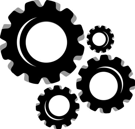 Gears and cogs vector illustration in black and white styles 14022531 Vector Art at Vecteezy