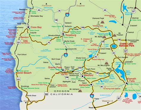 Maps - Crater Lake Oregon - Lodging, Restaurants, Things to Do