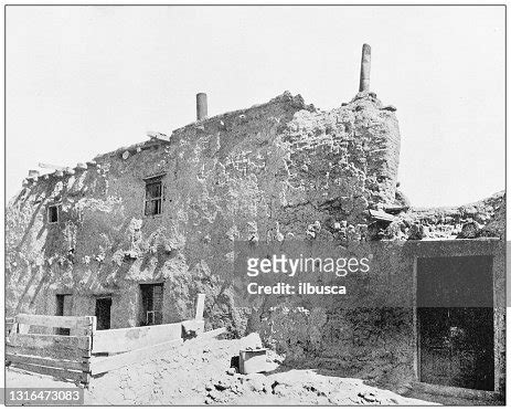 Antique Black And White Photograph Of American Landmarks Oldest House In The Us Santa Fe New ...