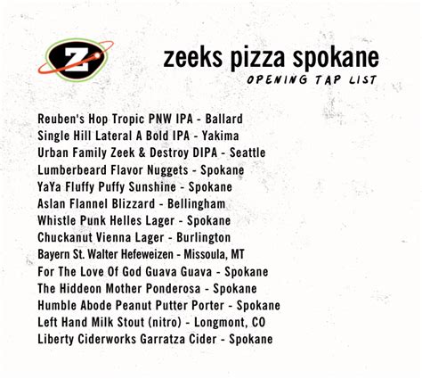 Zeeks Pizza Spokane to Feature Local Beer List, Available for Delivery | Brewbound