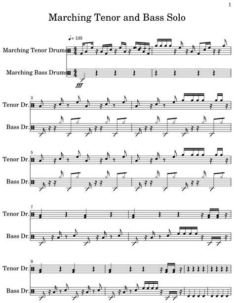 Marching Tenor and Bass Solo - Sheet music for Marching Bass Drums