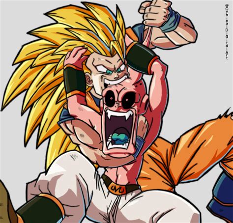 Goku vs. Kid Buu by whistle72 on DeviantArt