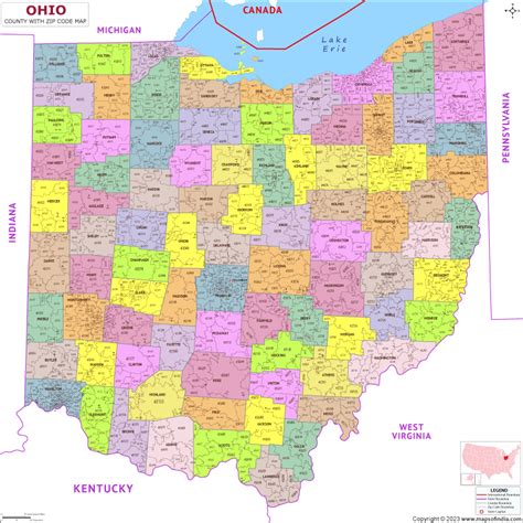 Ohio County Zip Codes Map