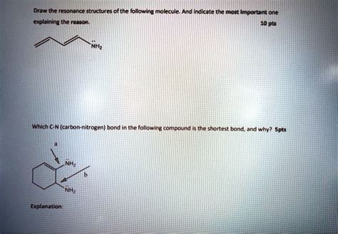 SOLVED: Draw the resonance structures of the following molecule and ...