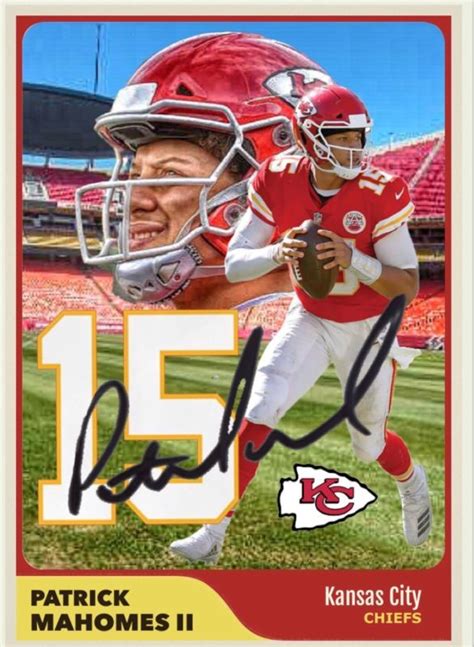 Patrick Mahomes Kansas City Chiefs Custom Rookie Card NFL QB RP ...