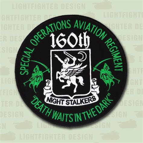 160th SOAR Patch Night Stalkers Death Waits in the Night 5 Wax Backed ...