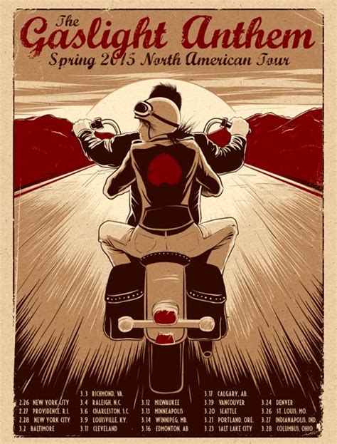 INSIDE THE ROCK POSTER FRAME BLOG: Ernie Parada The Gaslight Anthem Tour Poster