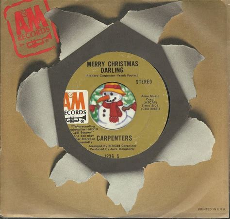 THE CARPENTERS Merry CHRISTmas Darling CHRISTmas HOLIDAY 45 RPM | Merry christmas darling ...