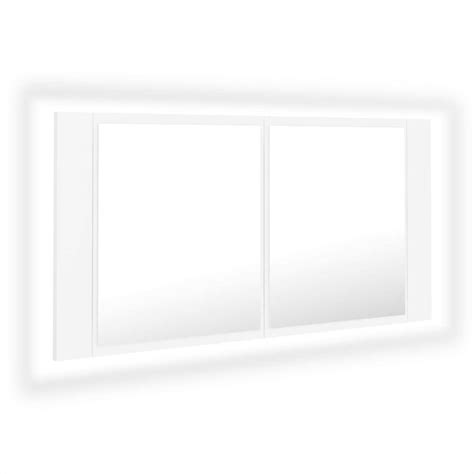 LED Bathroom Mirror Cabinet White 90x12x45 cm