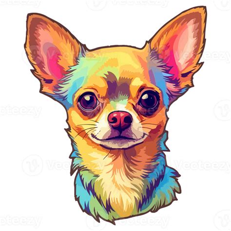 Colorful Chihuahua Dog, Chihuahua Portrait, Dog Sticker Clip art, Dog ...