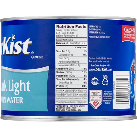 Starkist Canned Tuna Nutrition Label | Besto Blog