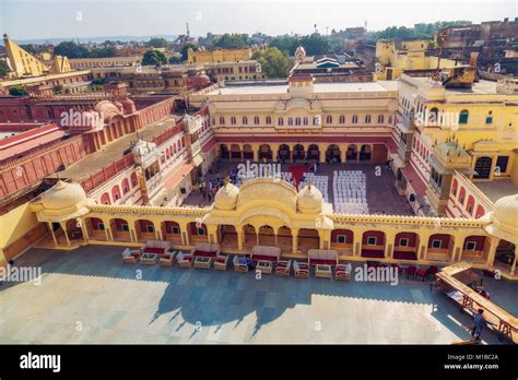 City Palace Jaipur Rajasthan - Aerial view of royal palace compound ...