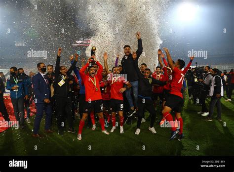 Cairo, Egypt. 27th Nov, 2020. Players of Egypt's Al Ahly celebrate ...