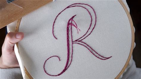 How to Embroidered Letters Using a Back and Brick Stitch - YouTube