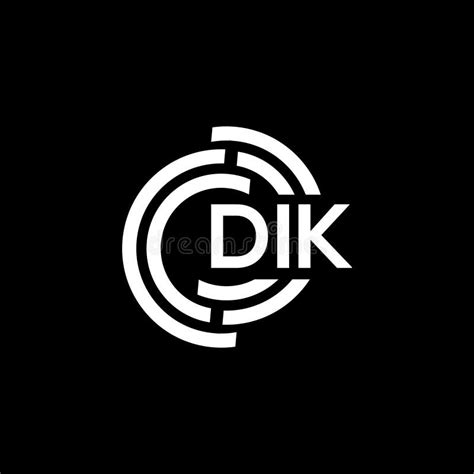 DIK Letter Logo Design on Black Background. DIK Creative Initials Letter Logo Concept Stock ...