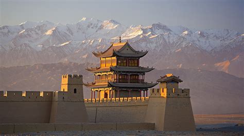 Fonds d'ecran 1920x1080 Château fort Jiayuguan on the Great Wall, Gansu Province, China Villes ...