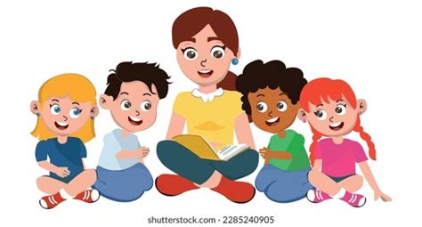 Teacher Read Story Book While Student Stock Vector (Royalty Free) 2262474957 | Shutterstock