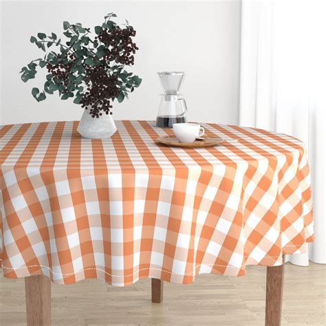 Colorful fabrics digitally printed by Spoonflower - Nasturtium Orange Gingham Check Plaid ...