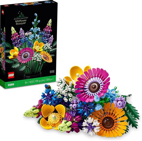 LEGO Icons Wildflower Bouquet 10313 Set - Artificial Flowers with ...