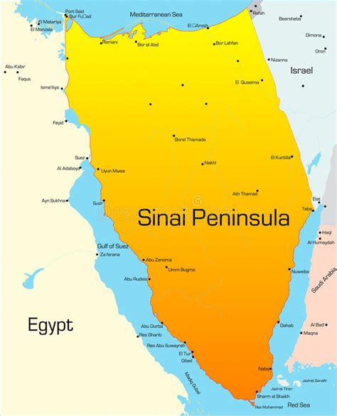 Sinai Peninsula. Abstract vector color map of Sinai Peninsula , # ...