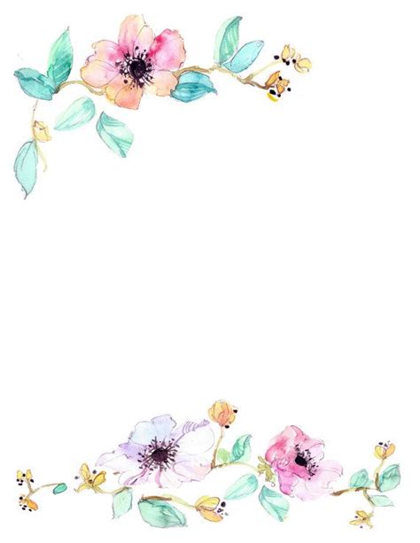 Downloadable Watercolor Floral Border - Etsy | Free watercolor flowers, Floral watercolor ...