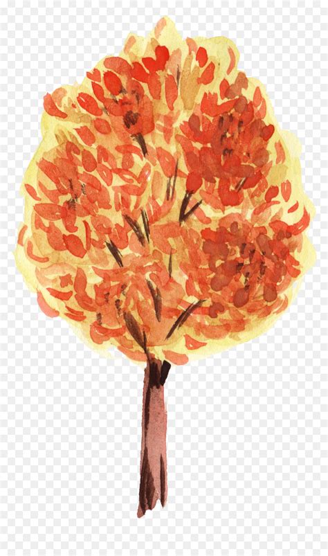 Watercolor Fall Tree Transparent, HD Png Download - vhv