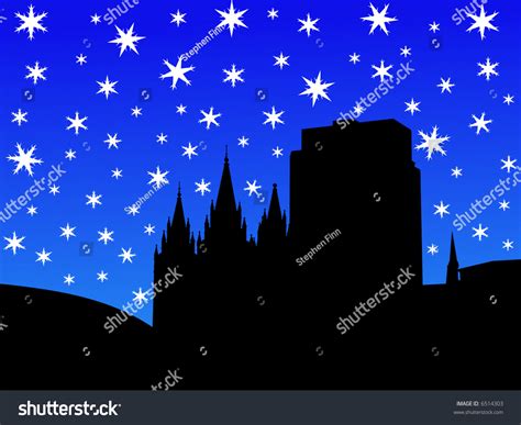 Salt Lake City Skyline Winter Falling Stock Vector (Royalty Free ...