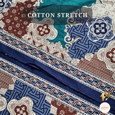 Jual Kain Batik Katun / Cotton Stretch FAMAS - Batik Kawung Modern Navy | Shopee Indonesia