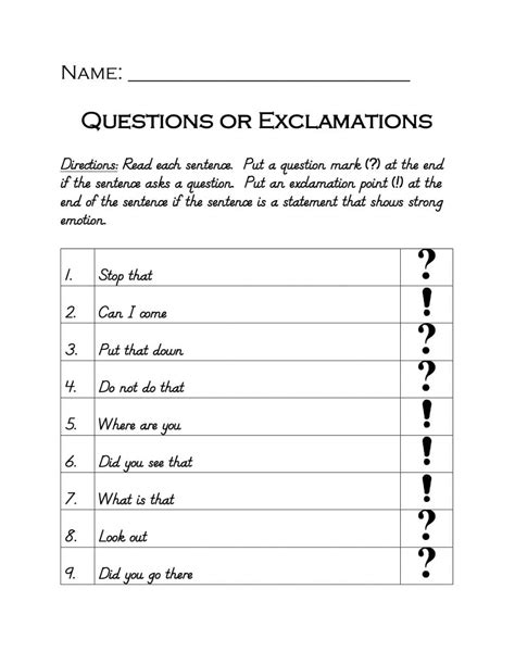 Exclamations Worksheets - WorksheetsCity