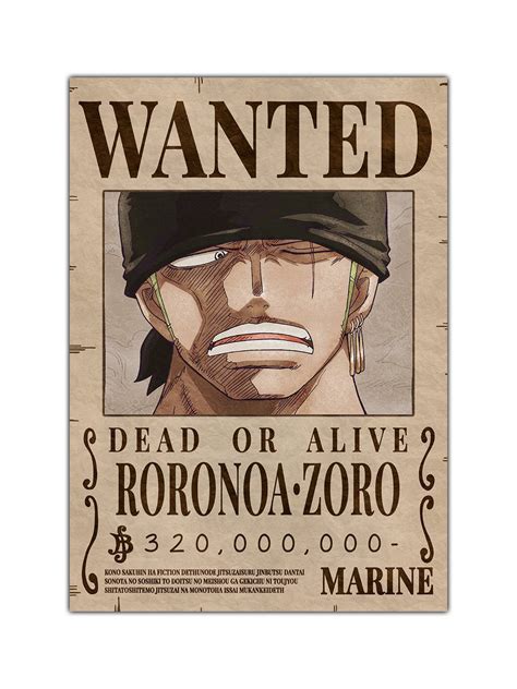 Roronoa Zoro Wanted Bounty Poster | ComicSense | SenpaiCart