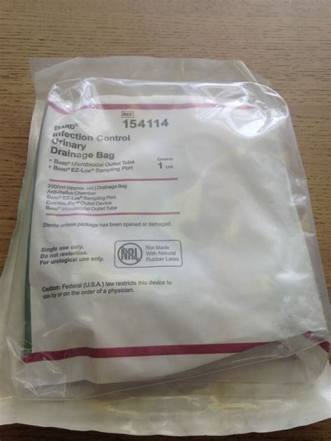 New BARD 154114 Infection Control Urinary Drainage Bag Disposables - General For Sale - DOTmed ...