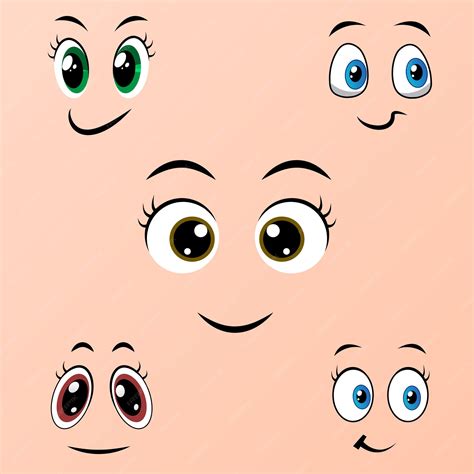 Premium Vector | Set of cute cartoon eyes with cute expression beautiful vector art illustration.