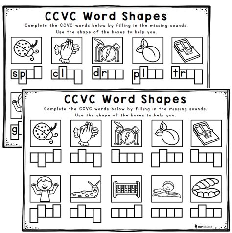 CCVC Word Shapes | Top Teacher