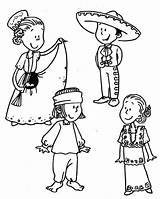 Mexican Traditional Dress  Coloring Pages Recursos Pinterest sketch template