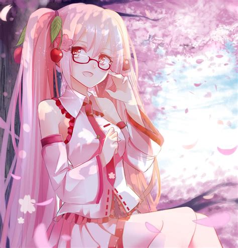 Wallpaper : illustration, long hair, anime girls, glasses, Vocaloid ...